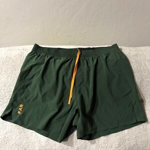 Ten Thousand Athletic Shorts - Green with Orange Accents